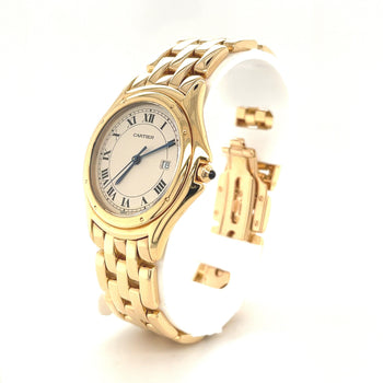 Cartier Cougar Midsize 18K Yellow Gold Unisex 33MM Watch ref. 887904 – Assay Jewelers