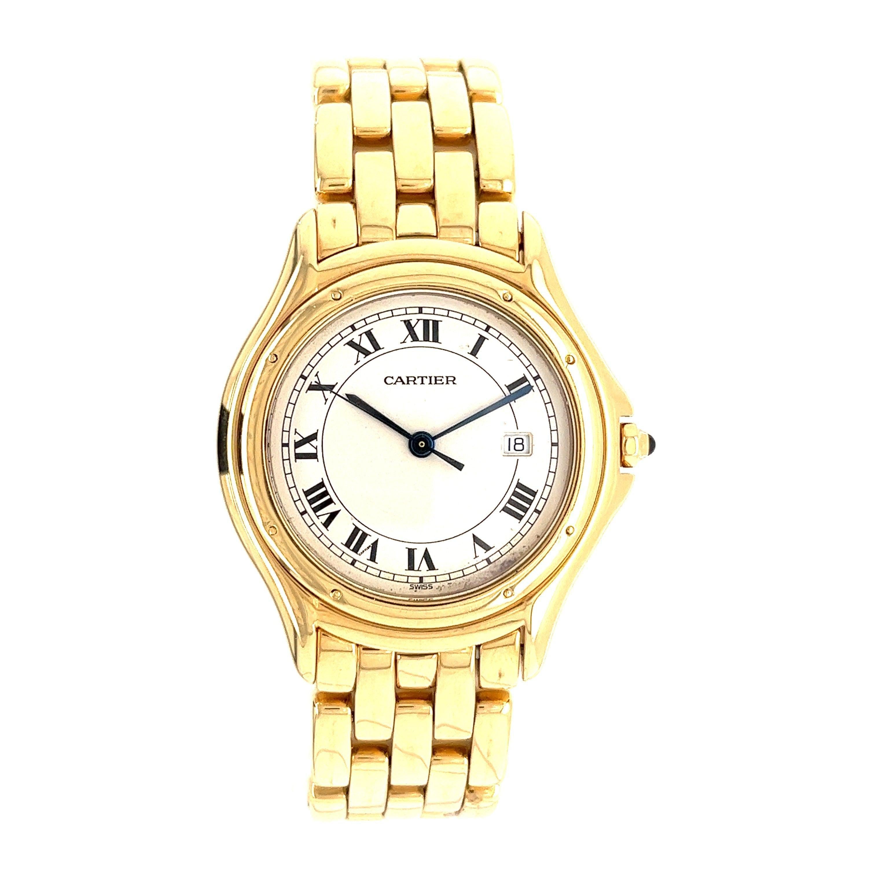 Cartier Cougar Midsize 18K Yellow Gold Unisex 33MM Watch ref. 887904-Watches-ASSAY