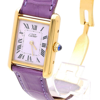 Cartier Must de Cartier Tank 2415 Japan Limited Purple Checkerboard Dial Watch – Assay Jewelers