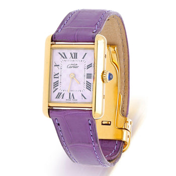 Cartier Must de Cartier Tank 2415 Japan Limited Purple Checkerboard Dial Watch – Assay Jewelers