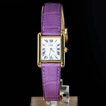 Cartier Must de Cartier Tank 2415 Japan Limited Purple Checkerboard Dial Watch – Assay Jewelers
