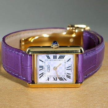 Cartier Must de Cartier Tank 2415 Japan Limited Purple Checkerboard Dial Watch – Assay Jewelers