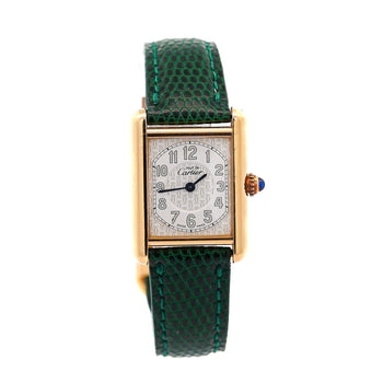 Cartier Must de Tank ref. 2415 Watch On Green/Black Leather With Box & Papers – Assay Jewelers