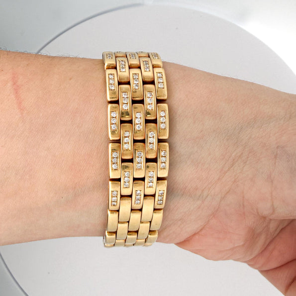 Cartier Panthere Large 27mm Diamond Dial 18K Gold Watch