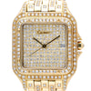 Cartier Panthere Ref 8839 Jumbo 27mm Full Pave Diamond 18K Yellow Gold Watch Set