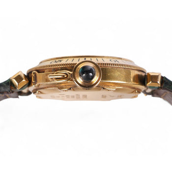 Cartier Pasha 1035 Automatic Watch 18K Gold Ivory Dial Alligator Strap 35mm – Assay Jewelers