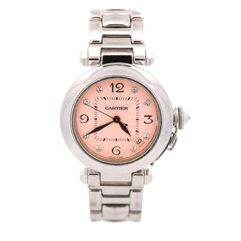 Cartier Pasha 2308 Diamond 18K White Gold Pink Dial Bracelet Automatic Watch – Assay Jewelers