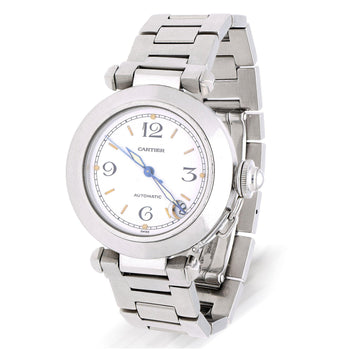Cartier Pasha C W31015M7 35mm White Dial Steel Automatic Watch Full Set – Assay Jewelers