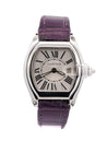 Cartier Roadster 31mm Ref. 2875 Purple Purple Leather Strap Steel Watch