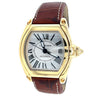 Cartier Roadster Ref. 2524 Herren Tonneau Große Größe 18K Gold Uhr in Leder mit Box und Papiere