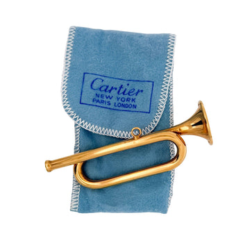 Cartier Signed Gold Plated Sterling Silver Bugle Trumpet Horn Pendant Charm – Assay Jewelers
