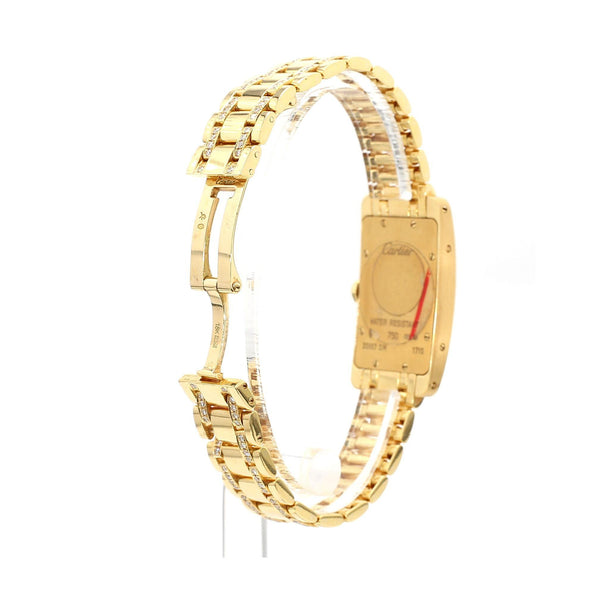 Cartier Tank 1710 Américaine Diamond Bezel Quartz 18K Gold Watch
