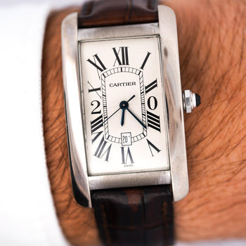 Cartier Tank Americaine 1741 White Gold Automatic Watch 20-year Service Edition – Assay Jewelers