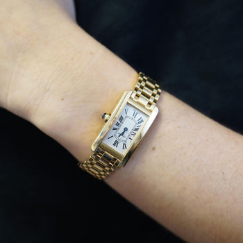 Cartier Tank Américaine 2482 18K Gold 20mm Ladies Watch – Assay Jewelers