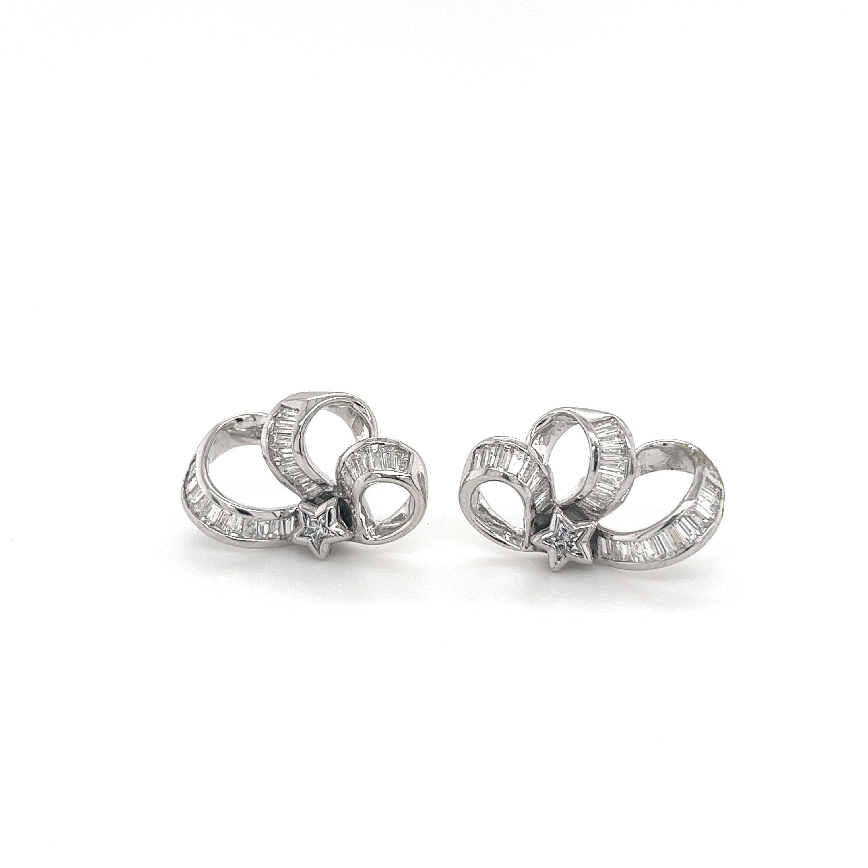 Celestial Cloud and Star Diamond Stud Earrings in 18k White Gold-Earrings-ASSAY