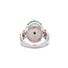 Certified 15 Carat Jadeite Jade A Fei Cui and Diamond Split Platinum Ring