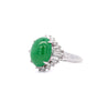 Certified 5.16 Carat Fei Cui Type A Jadeite Jade and Diamond Cocktail Ring