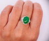 Certified 5.16 Carat Fei Cui Type A Jadeite Jade and Diamond Cocktail Ring