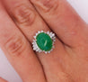 Certified 5.16 Carat Fei Cui Type A Jadeite Jade and Diamond Cocktail Ring