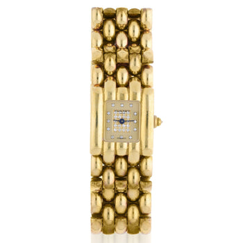 Chaumet Khésis Factory Diamond Dial 18K Yellow Gold Bracelet Watch Circa 2000 – Assay Jewelers