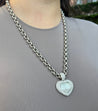 Chopard Happy Diamond 18Kt White Gold Heart Shape Pendant Necklace with Pouch & Papers