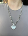 Chopard Happy Diamond 18Kt White Gold Heart Shape Pendant Necklace with Pouch & Papers