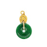 Circlular Disc Jade Pendant 24k Gold Horse Top Setting