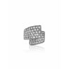 Curved Natural Round Diamond Pave Overlap Ring in 14k White Gold - ASSAY