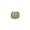 Custom Order - Signet Style Natural Round Diamond Cluster Mens Ring in 18k Gold