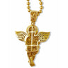 Custom-made 10K Gold Diamond Baby Cherub Angel Rosary Pendant - ASSAY