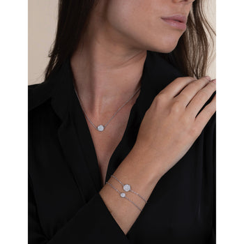 Diamond Pave Disc Floating Integral 18K White Gold Necklace – Assay Jewelers