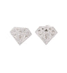 Diamond Shaped 2 CTTW Diamond Stud in 18K White Gold Earrings