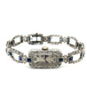 Diamond and Blue Sapphire Eterna Art Deco Watch in Platinum-Watch-ASSAY