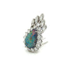 Drop Shaped Black Opal with Marquise & Round Diamond Halo Pendant Or Brooch in 14K White Gold-Necklaces-ASSAY