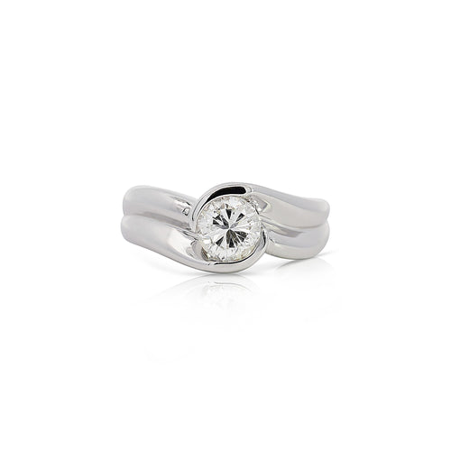 SI3 Diamond Platinum Bypass Engagement Ring