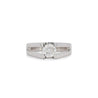 EGL Certified 1.03 Carat Round Cut Diamond Platinum Split-Shank Solitaire Ring