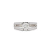 EGL Certified 1.03 Carat Round Cut Diamond Platinum Split-Shank Solitaire Ring