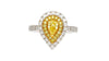 EGL Certified 1.05 Carat Fancy Vivid Yellow Diamond Pear Shape Ring