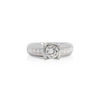 EGL Certified 1.65 Carat Round & Princess Diamond Platinum Channel Set Ring