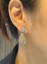 EGL Certified 5.68 Carat Multi Cut White & Yellow Diamond Inverse Dangle Earring-Earrings-ASSAY