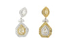 EGL Certified 5.68 Carat Multi Cut White & Yellow Diamond Inverse Dangle Earring