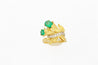 Emerald Diamond 18K Gold Floral Blossom Matte Finish Ring