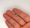 Emerald Dragonfly Stud Earrings in 14K Gold