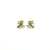 Emerald Dragonfly Stud Earrings in 14K Gold