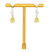 Fancy Vivid Yellow, Pink Diamond and GIA Diamond 18K Earrings-ASSAY