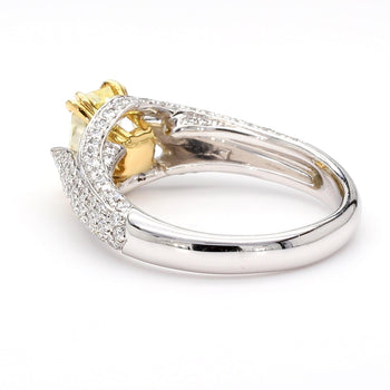 GIA Cert. 1.01 Carat Fancy Intense Yellow Radiant Diamond Pave Set Split Ring – Assay Jewelers