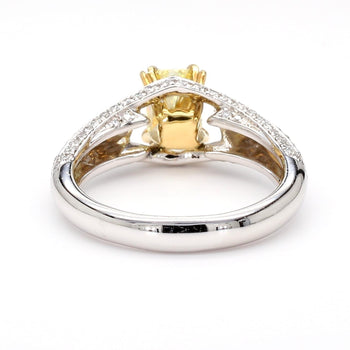GIA Cert. 1.01 Carat Fancy Intense Yellow Radiant Diamond Pave Set Split Ring – Assay Jewelers