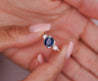 GIA Cert. 1.85 Carat Oval Blue Sapphire & Diamond 14K White Gold 3 Stone Ring