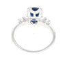 GIA Cert. 1.85 Carat Oval Blue Sapphire & Diamond 14K White Gold 3 Stone Ring