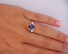 GIA Cert. 1.85 Carat Oval Blue Sapphire & Diamond 14K White Gold 3 Stone Ring-Rings-ASSAY